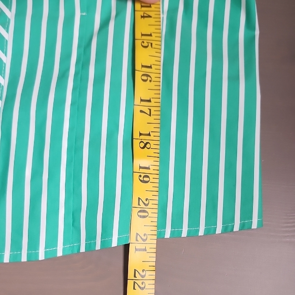 Karl Lagerfeld Green and White Striped Button-Down Shirt - Picture 14 of 14